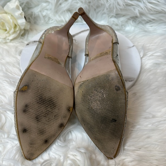 GUC Chase & Chloe Janie Gold Rhinestone See-Through Closed Toe Heels, 10M - Picture 7 of 14